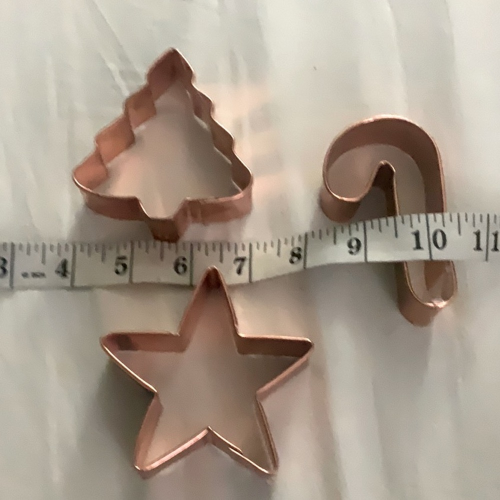Brass Christmas Cookie Cutters Bundle‎ of 3 EUC *Star, Tree, Candy Cane. 3.’